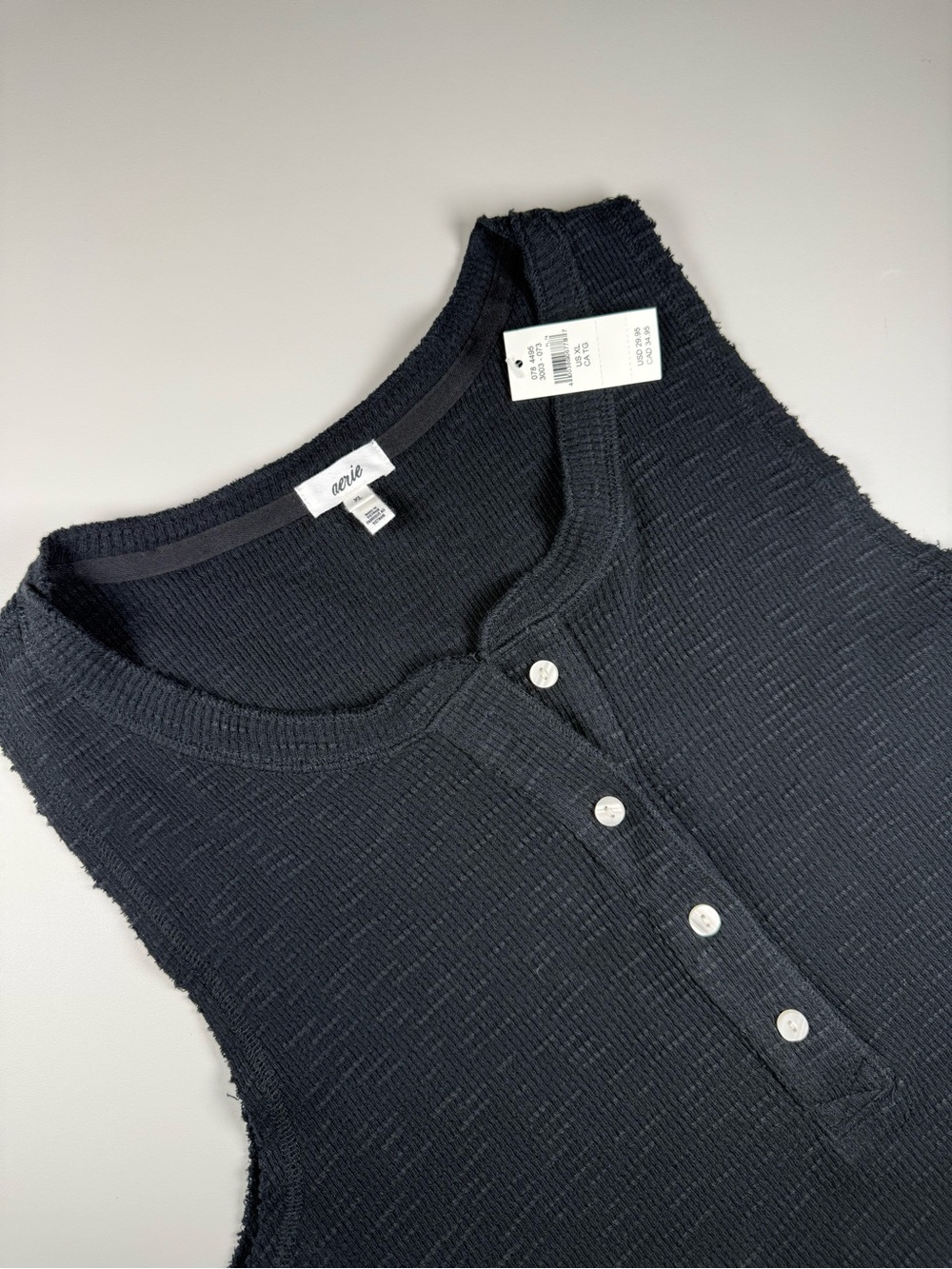 Aerie | Sunspun Waffle Cropped Tank Top | XL